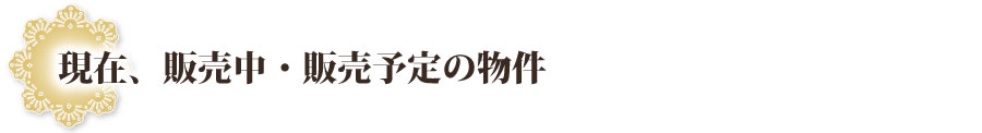 現在、販売中・販売予定の物件